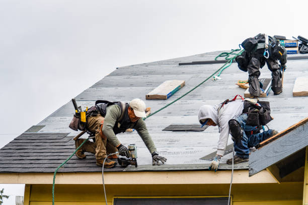 Professional Gutter Installation technician working in Camp Lejeune, NC